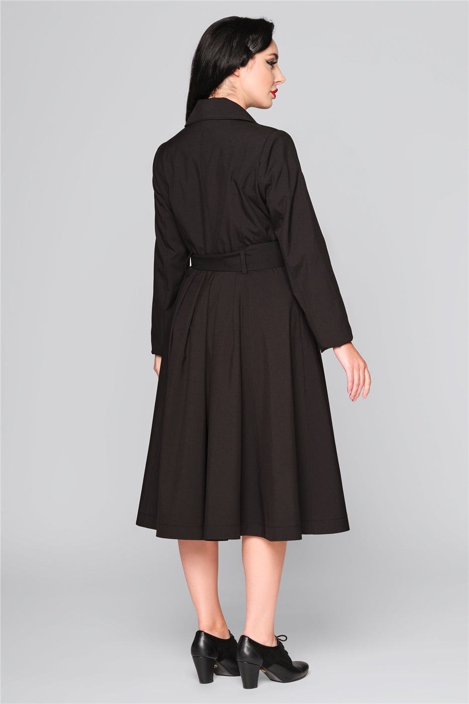 Korrina Black Trench Coat by Collectif