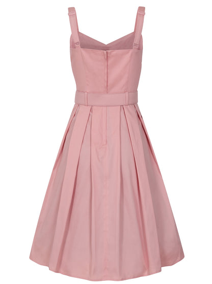 Back of the Dorothy Swing Dress showing the pleats in the flared skirt