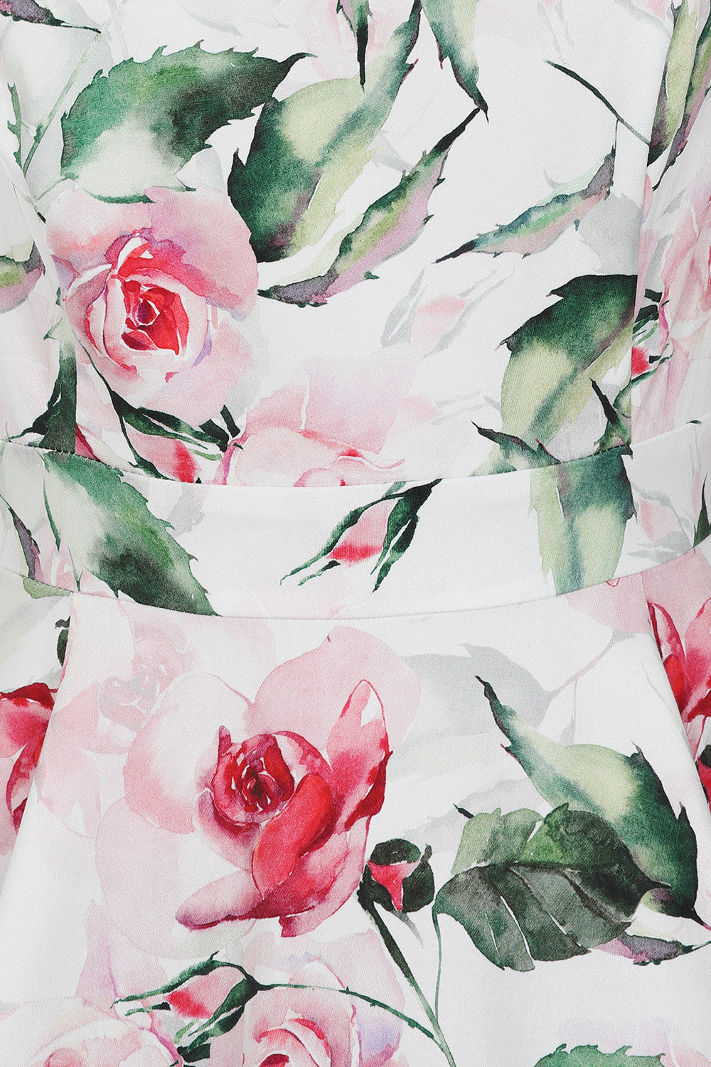 Close up of the pink rose print