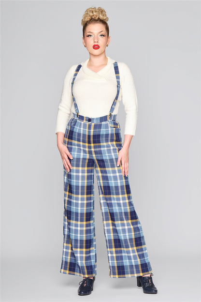 Glinda Moonlight Check Trousers by Collectif