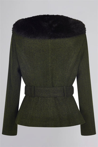 The back of the Olive Green Molly Jacket by Collectif