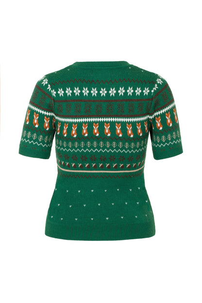 Vixey Jumper in Green by Hell Bunny