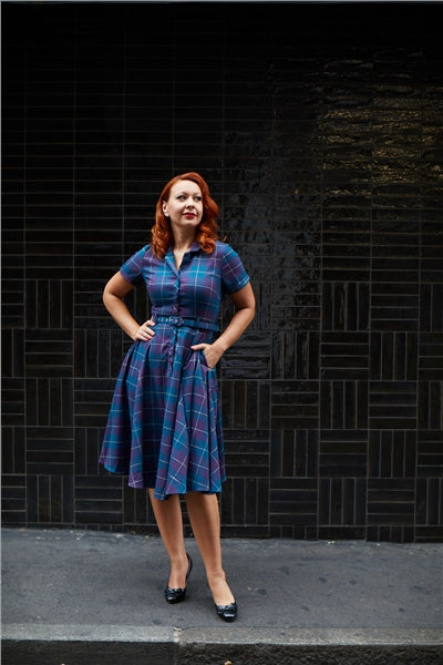 Caterina Mermaid Check Swing Dress by Collectif Lemonie Boutique Caterina Mermaid Check Swing Dress by Collectif Lemonie Boutique