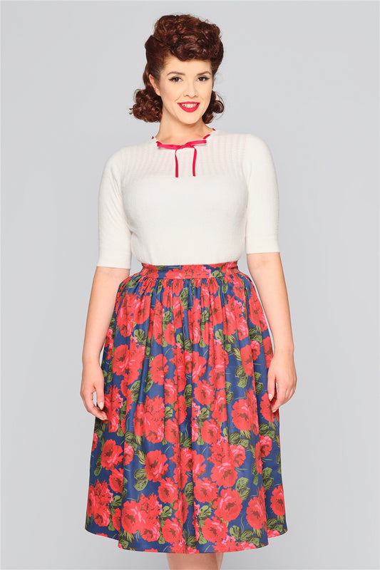 Jasmine Roses Swing Skirt by Collectif