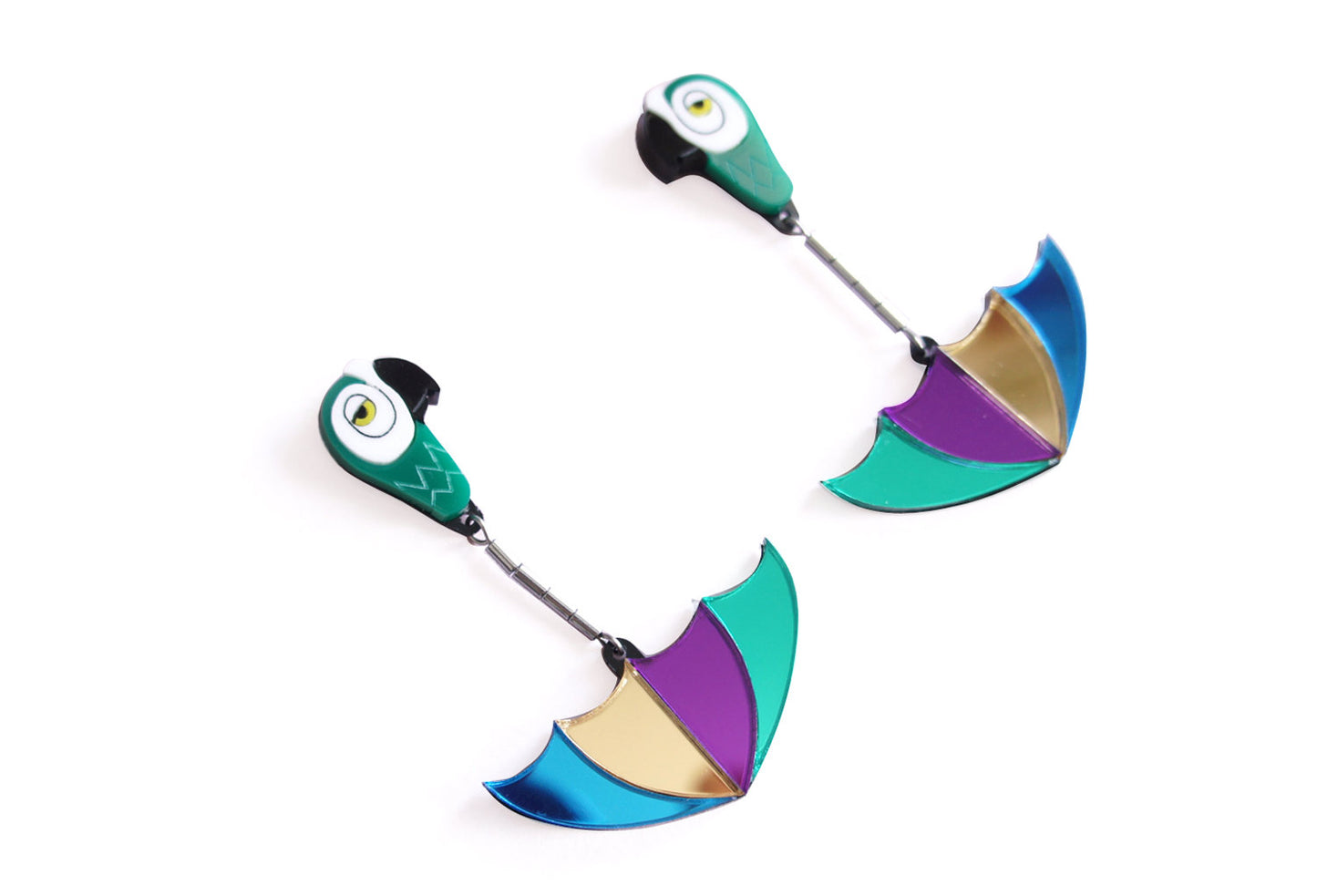 Mary Poppins Parrot Umbrella Earrings by LaliBlue