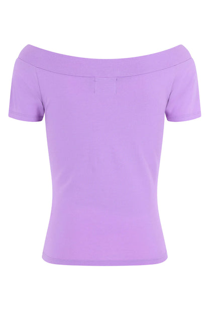 The back of the lavender Alex top against a plain white background