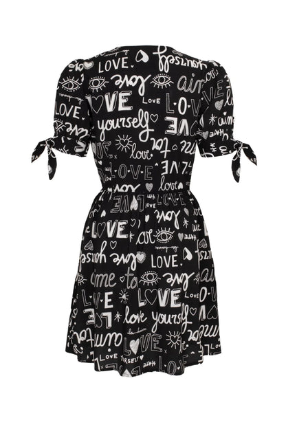 Back of the Hell Bunny Love Yourself Mini Dress against a white background