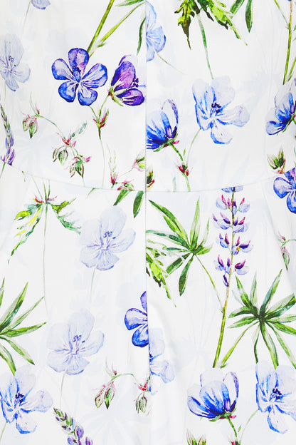 Close up of the floral print on the Bella swing dress