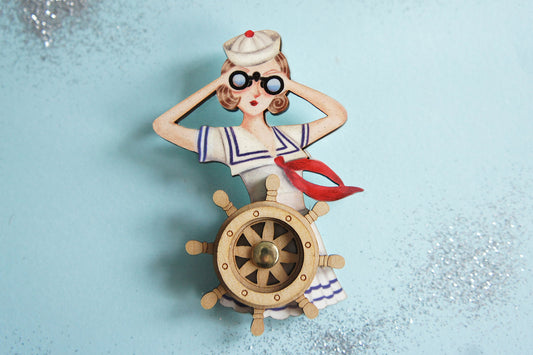 Sailor Girl Brooch by LaliBlue
