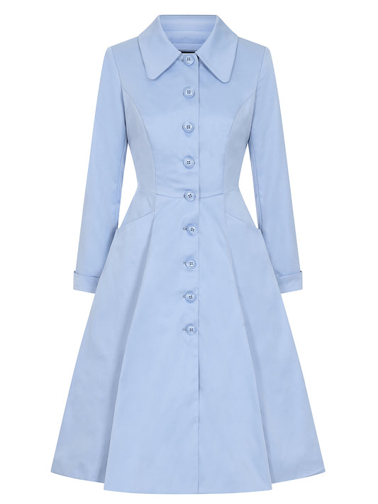 Light blue Zarah Swing Trench Coat by Collectif