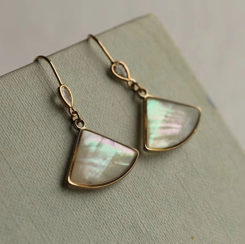 Abalone Pearl Fan Earrings