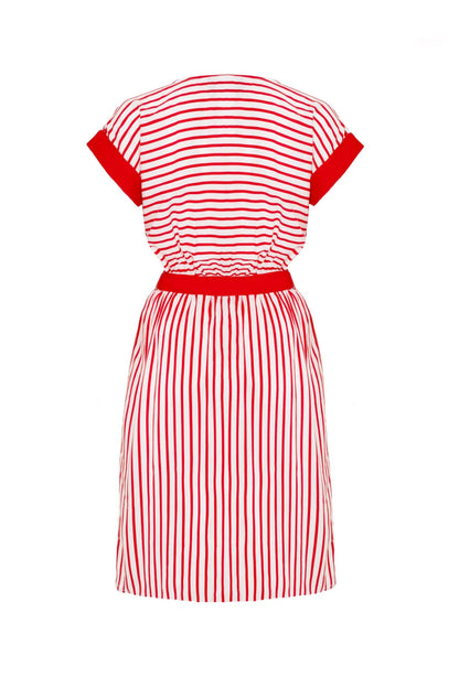 Ahoy Retro Stripe Dress by Hell Bunny