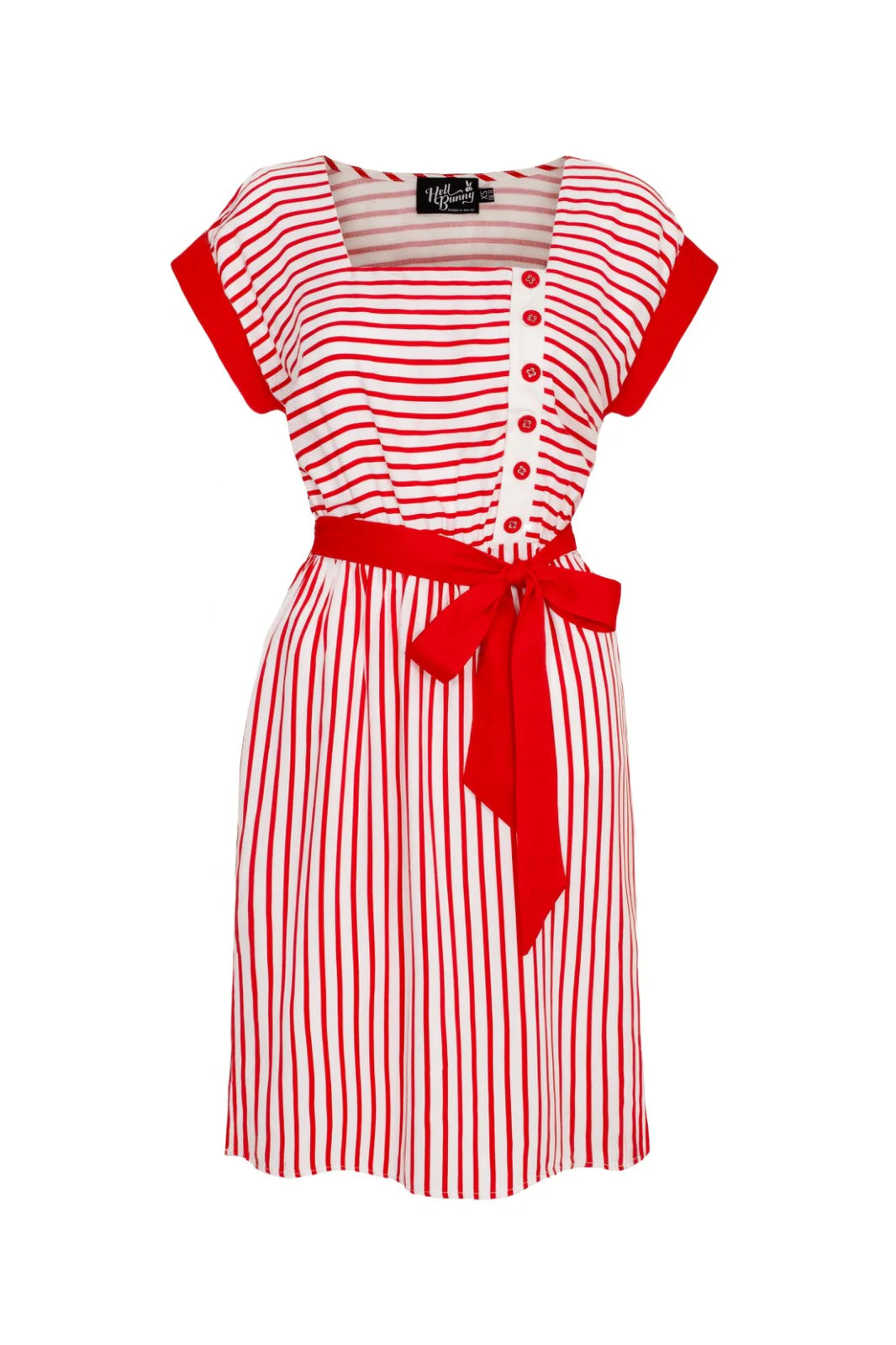 Ahoy Retro Stripe Dress by Hell Bunny