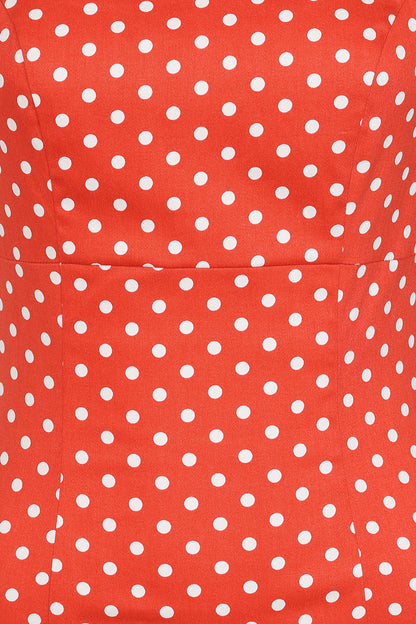 Alexis Red Polka Wiggle Dress by Hearts and Roses