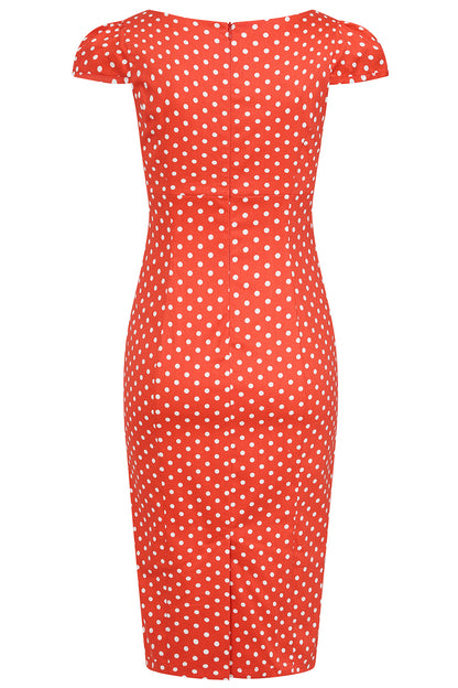 Alexis Red Polka Wiggle Dress by Hearts and Roses