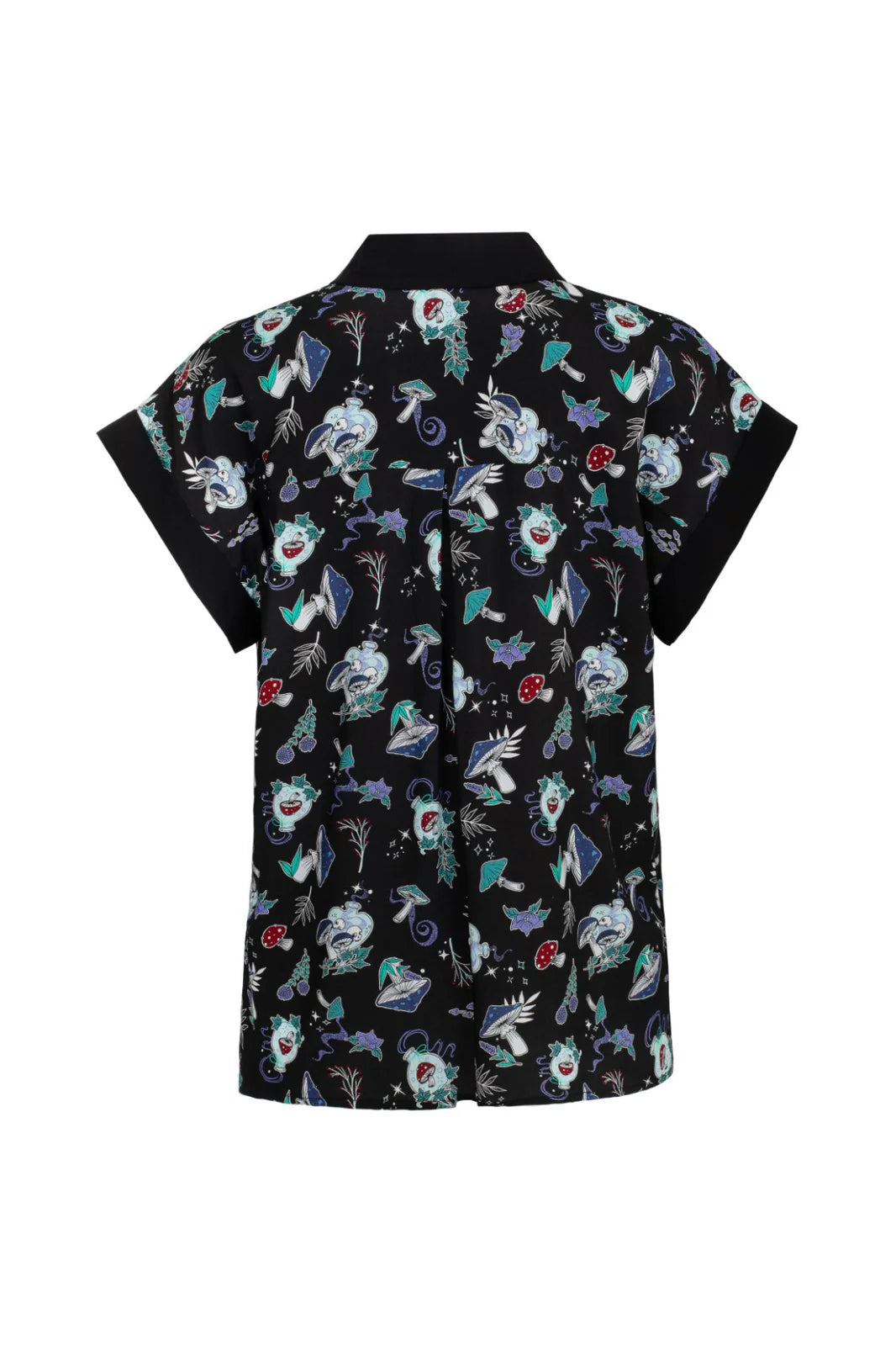 Amanita Mushroom Print Shirt by Hell Bunny