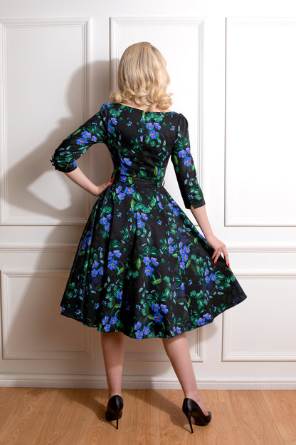 Amira Floral 50s Swing Dress by Hearts & Roses