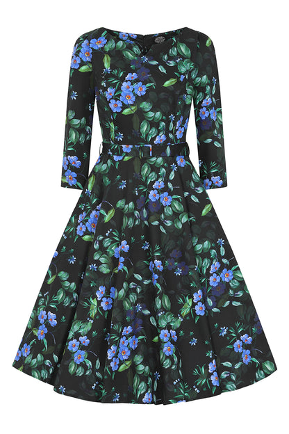 Amira Floral 50s Swing Dress by Hearts & Roses