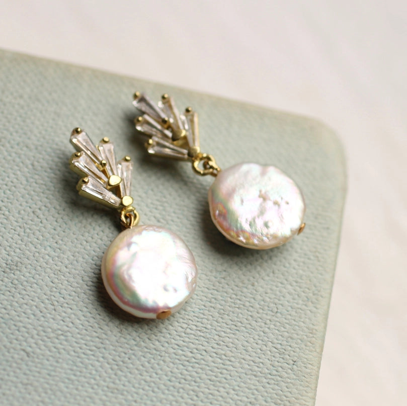 Art Deco Pearl Earrings