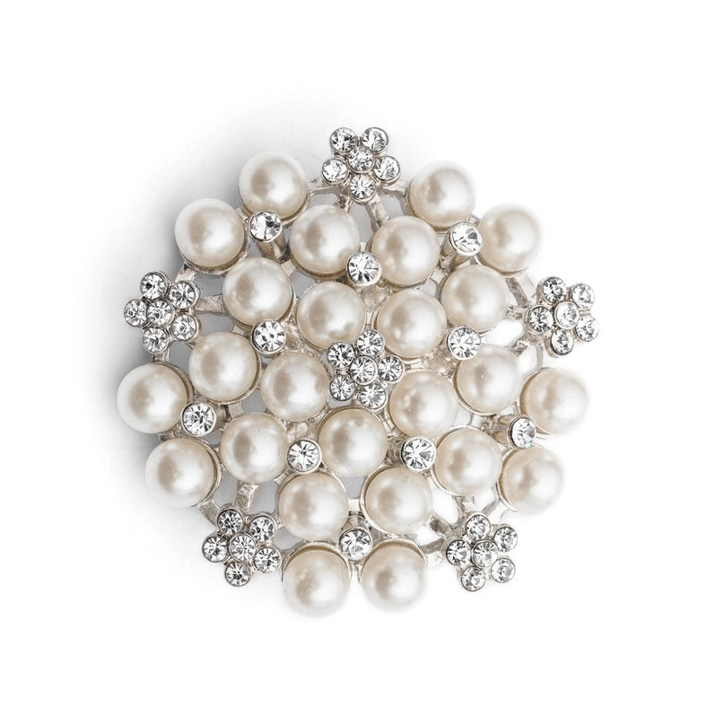 Audrey Hepburn-Inspired Pearl &amp; Diamante Brooch by Lovett & Co