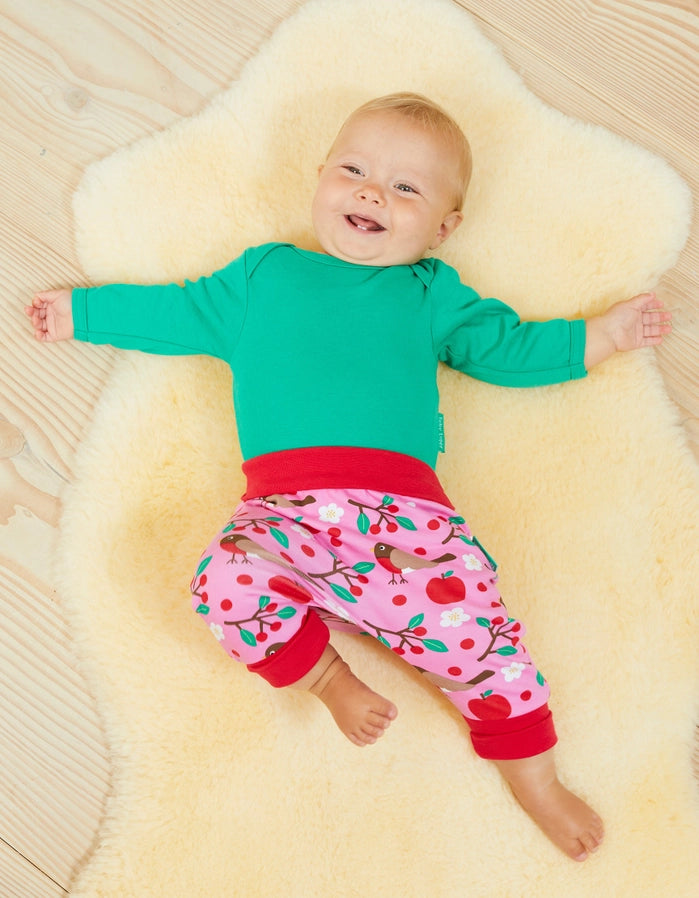 Robin and Apple Tree Organic Baby Yoga Pants by Toby Tiger