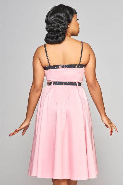 The back of the pink Nova contrast dress by Collectif.