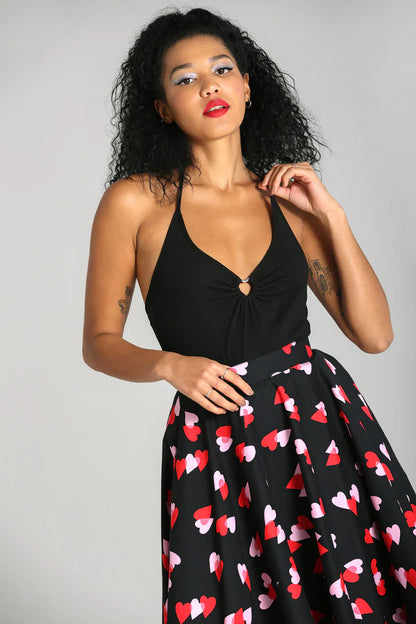 Cheryl Black Halter Top by Hell Bunny