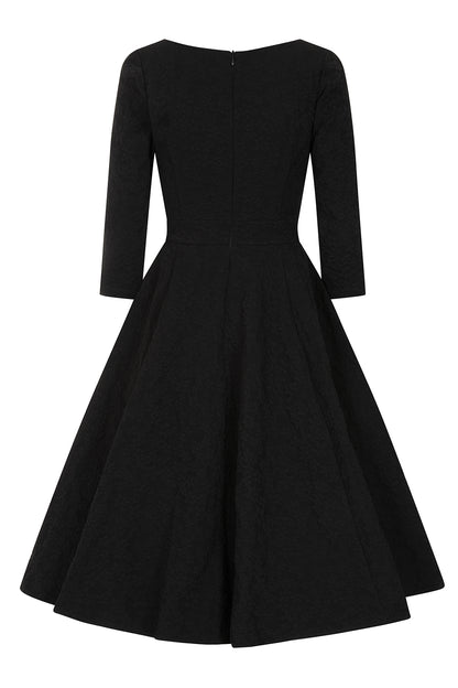 Piper Black Floral Swing Dress by Hearts and Roses