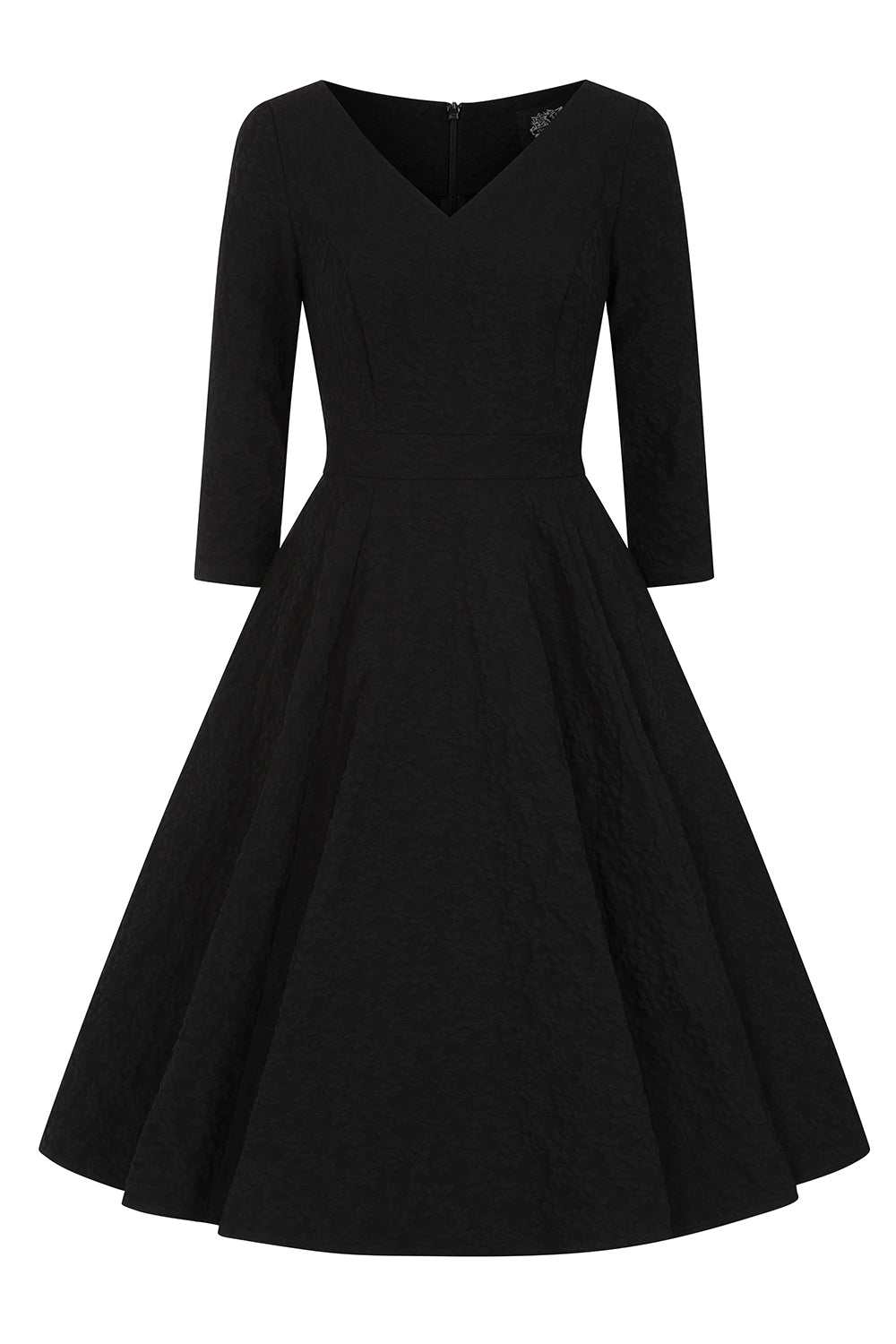 Piper Black Floral Swing Dress by Hearts and Roses