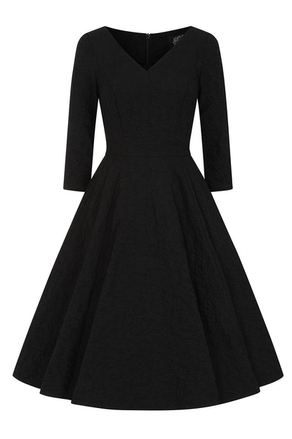 Piper Black Floral Swing Dress by Hearts and Roses