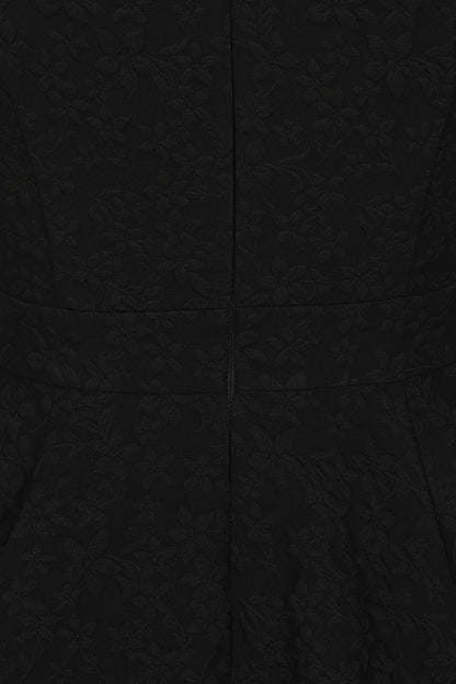 Piper Black Floral Swing Dress by Hearts and Roses