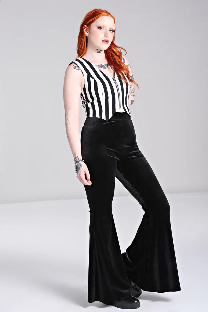 Iggy Black Velvet Trousers by Hell Bunny