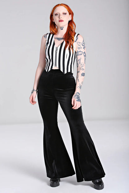 Iggy Black Velvet Trousers by Hell Bunny