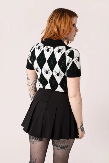 Natasha Spider Knit Top by Hell Bunny