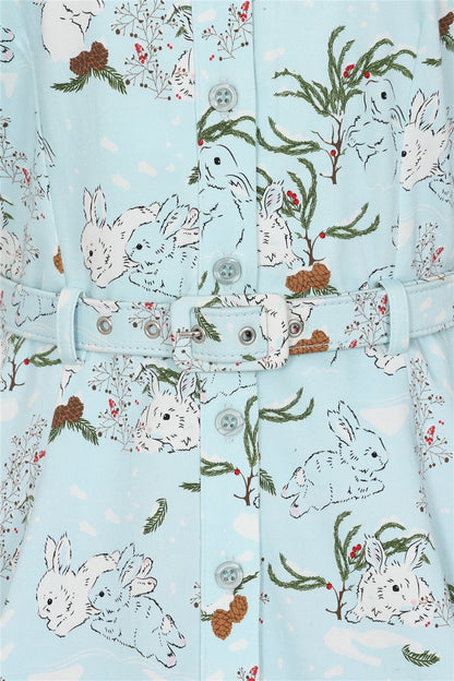 Caterina Snowy Rabbit Swing Dress by Collectif
