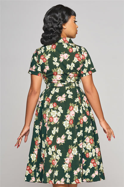 Caterina Vintage Bloom Swing Dress by Collectif