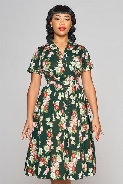 Caterina Vintage Bloom Swing Dress by Collectif