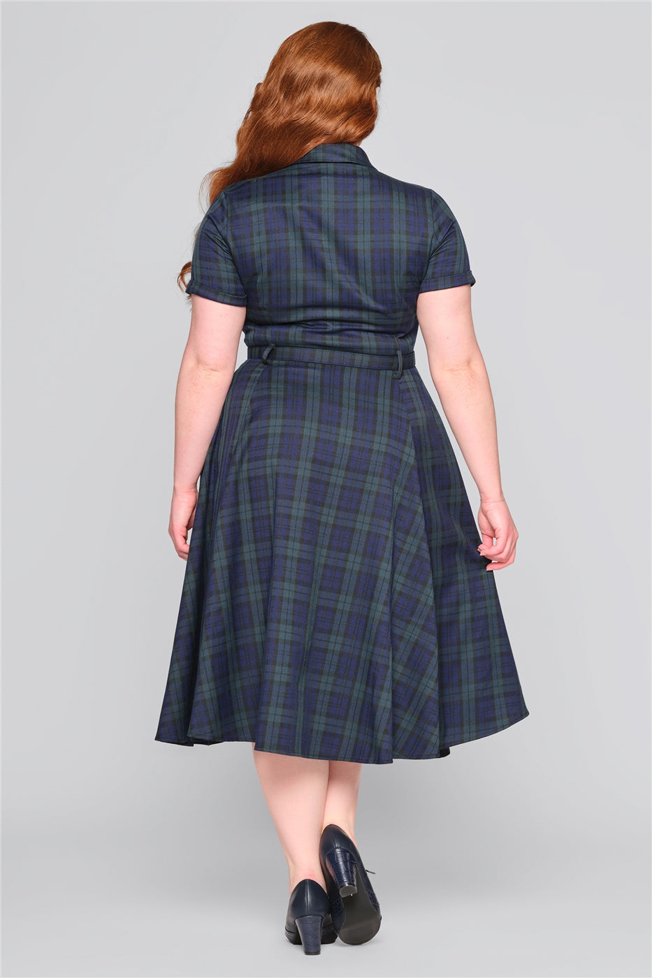 Caterina Blackwatch Check Swing Dress by Collectif