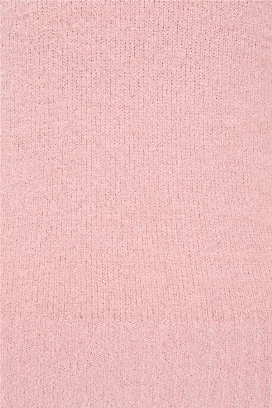 Close up of the Chrissie pink fluffy knit top