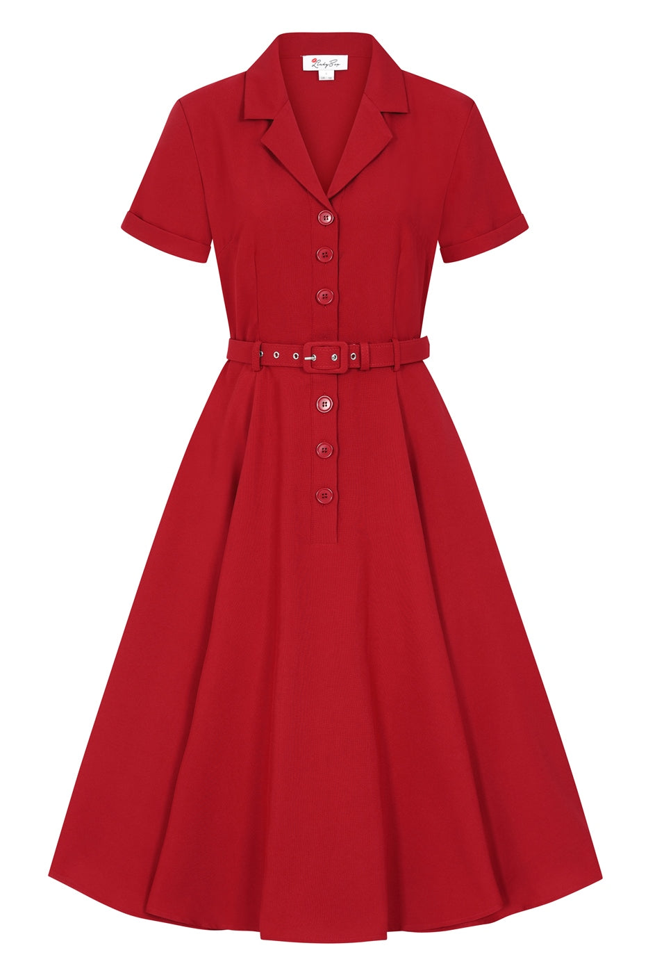 Christine Flared Red 50s Dress by Collectif x Lindy Bop