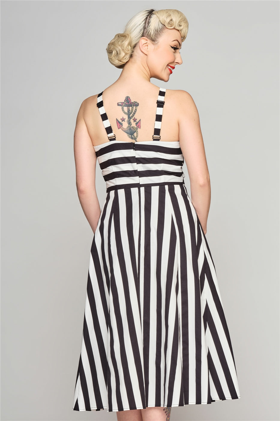 Emma Contrast Stripe Swing Dress by Collectif