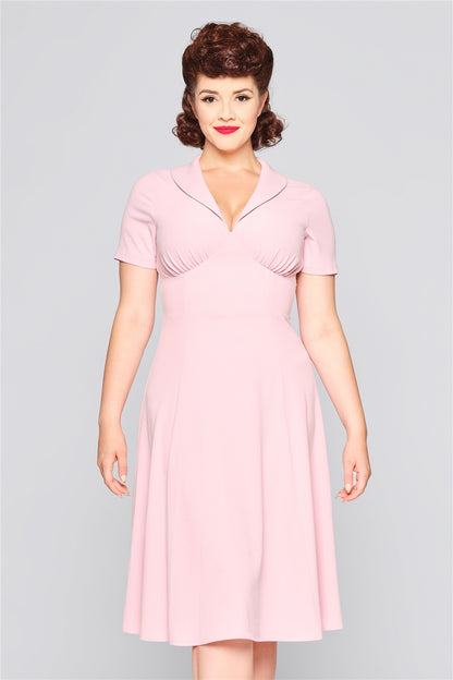 Rosita Pink Flared Dress by Collectif
