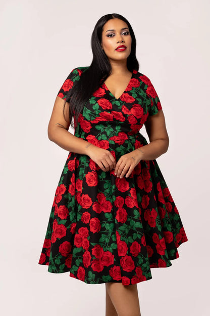 Dolce Vita Rose 50s Dress by Hell Bunny