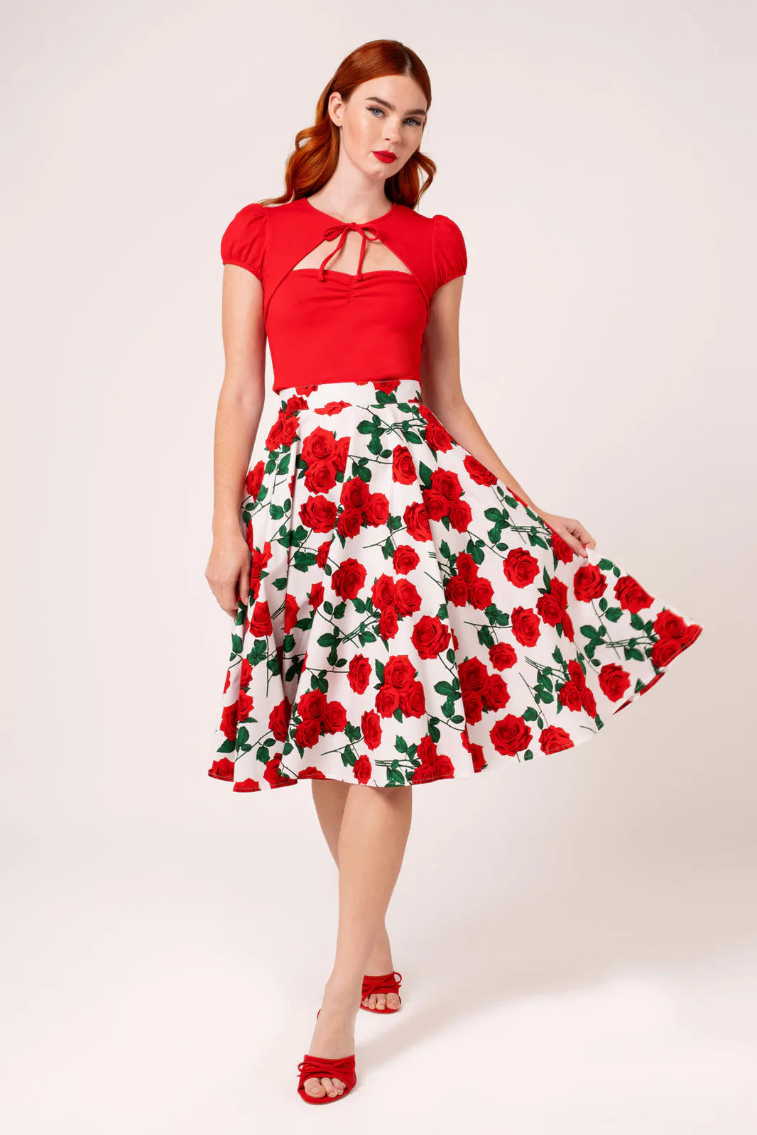Dolce Vita Roses Skirt by Hell Bunny - Lemonie Boutique