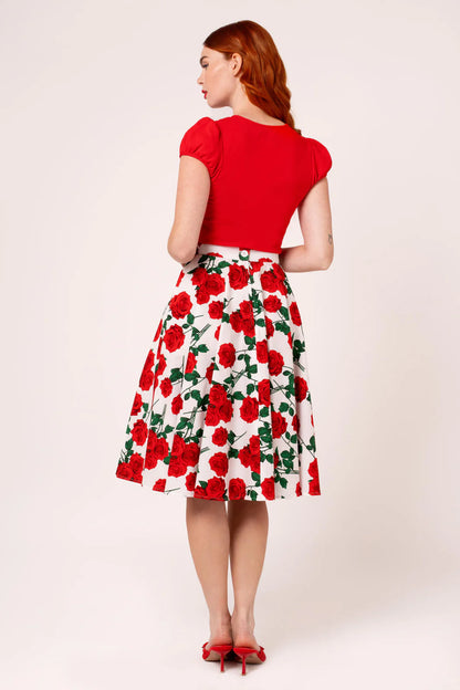 Dolce Vita Roses Skirt by Hell Bunny - Lemonie Boutique