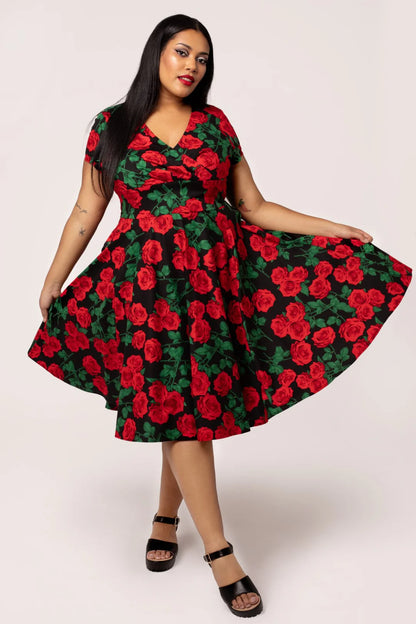 Dolce Vita Rose 50s Dress by Hell Bunny