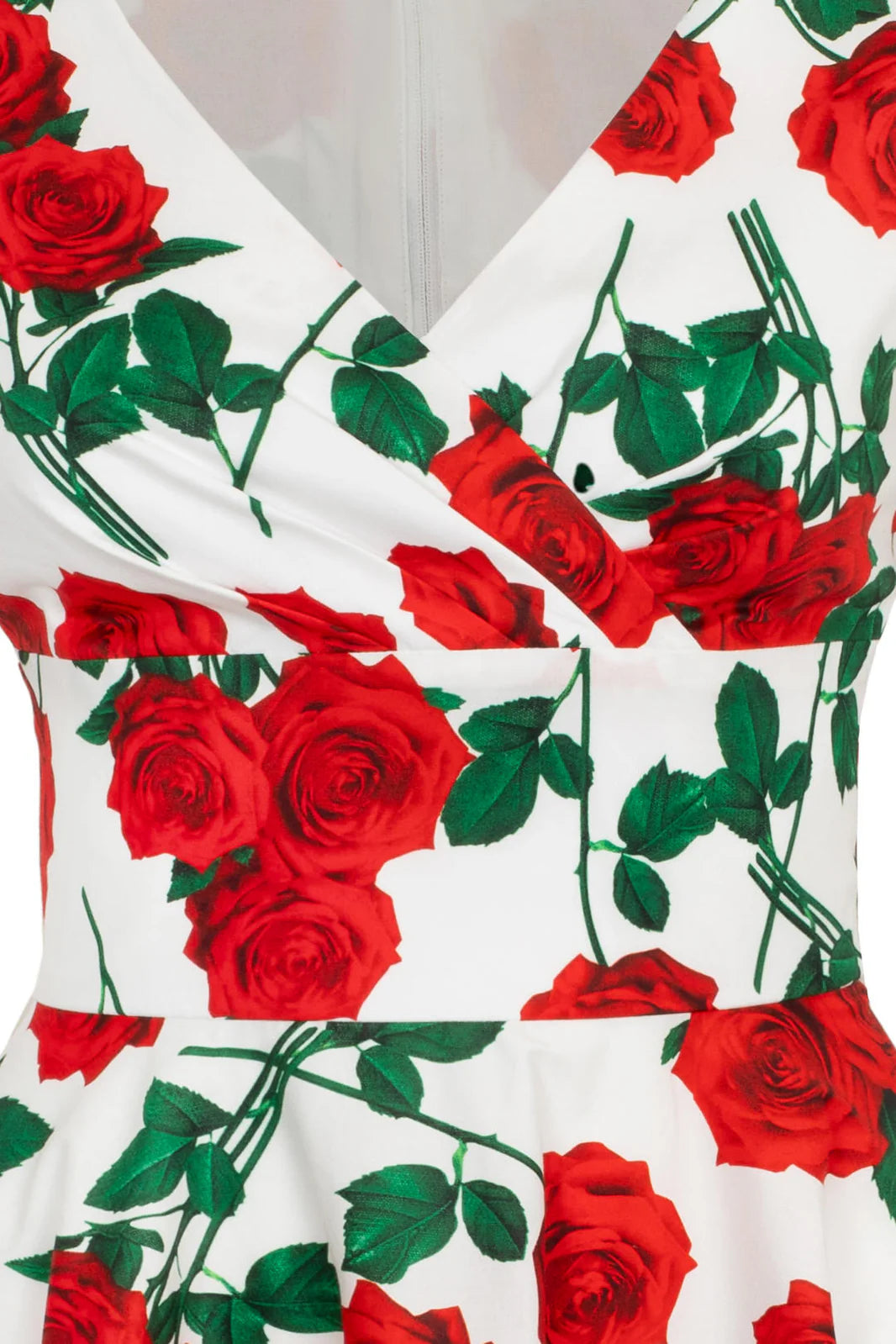 Dolce Vita Rose Print 1950s Cotton Dress with Pockets by Hell Bunny - Lemonie Boutique