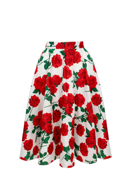 Dolce Vita Roses Skirt by Hell Bunny - Lemonie Boutique