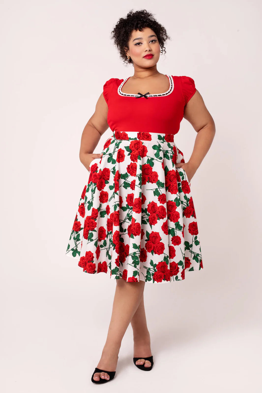 Dolce Vita Roses Skirt by Hell Bunny - Lemonie Boutique