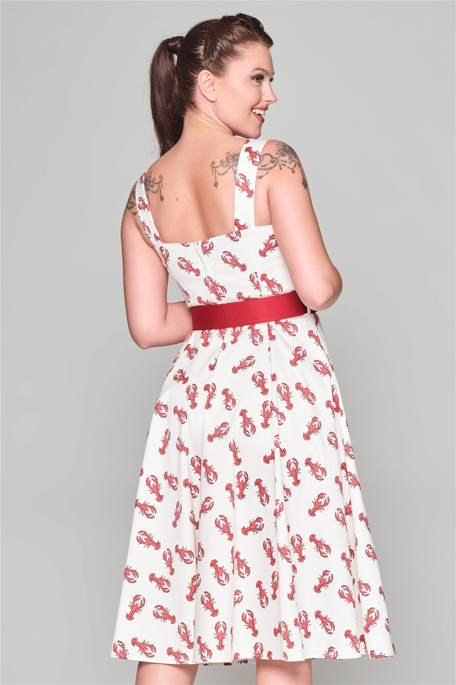 Emmie Rock Lobster Flared Dress by Collectif